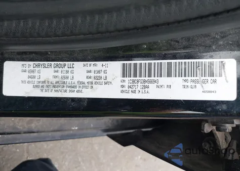 2011 Chrysler 200 S из США, поврежденный, VIN 1C3BC8FG3BN566943